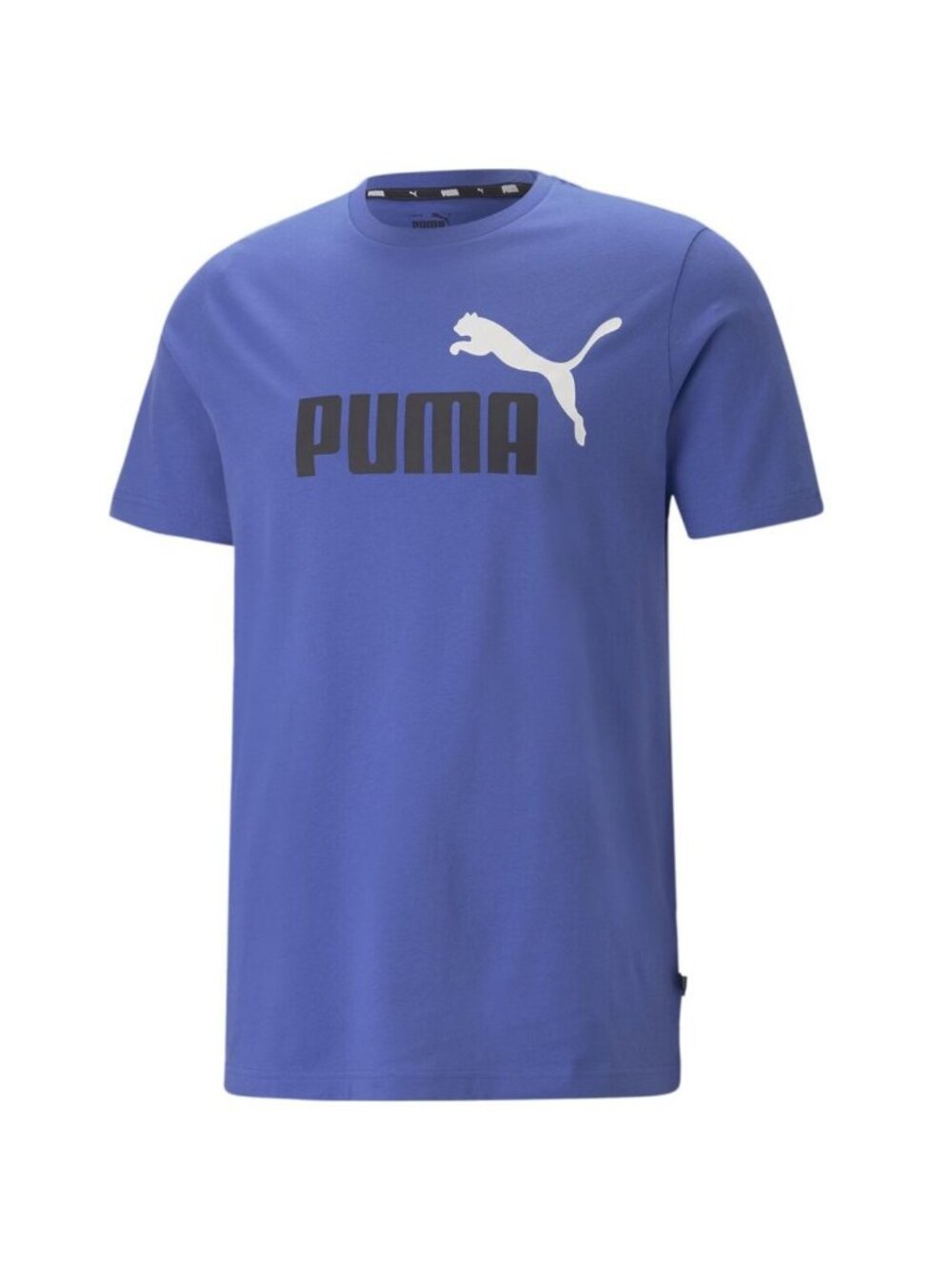 Puma Mens Crewneck Short Sleeve Graphic Essential Logo T-Shirt Blue Size S NWT